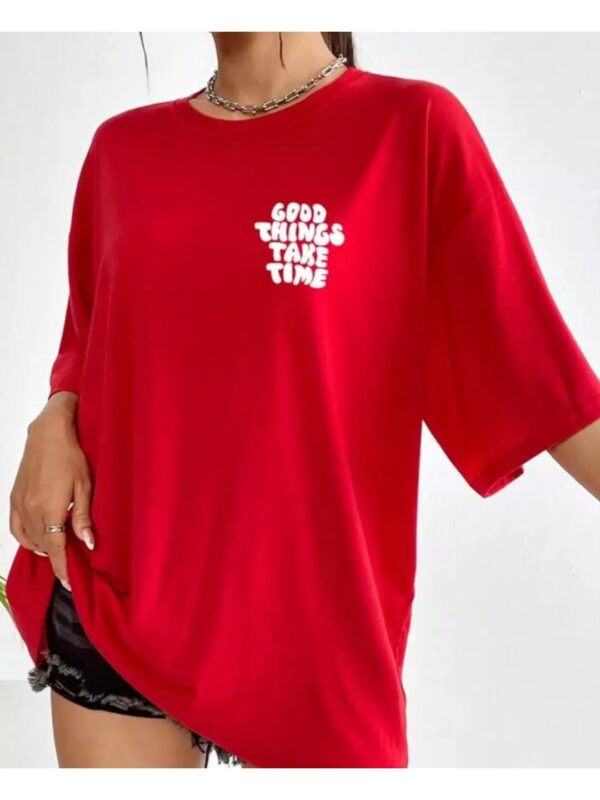 Minimal Typography Oversized T-shirt for Women