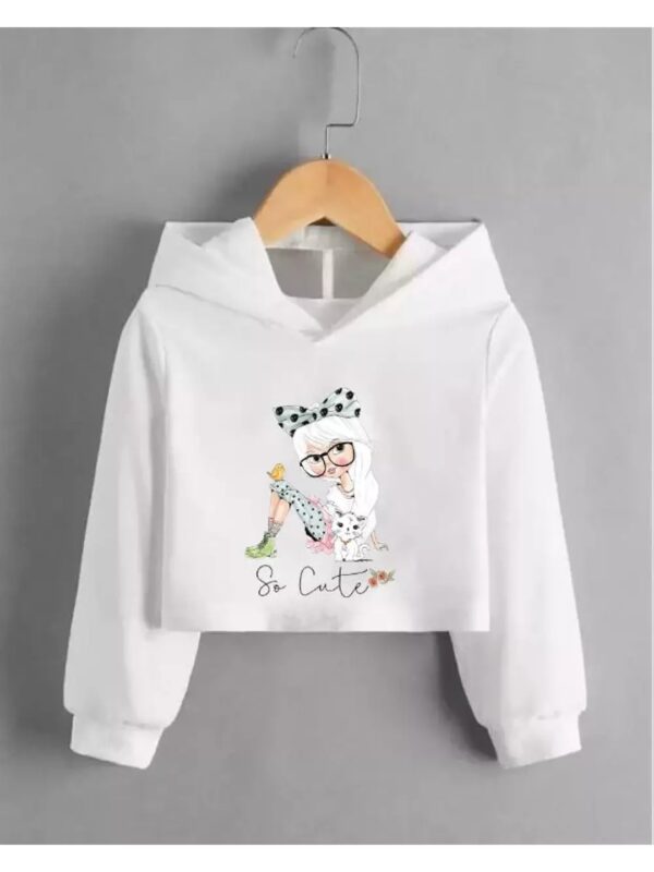 Trendy Graphics Print Cropped Hoodie for Women