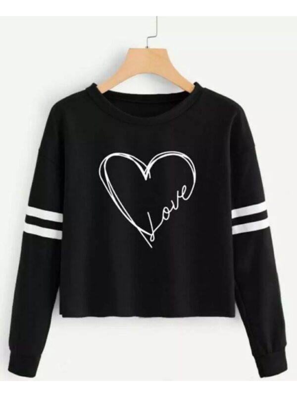Heart Love Graphics Print Boxy Top for Women