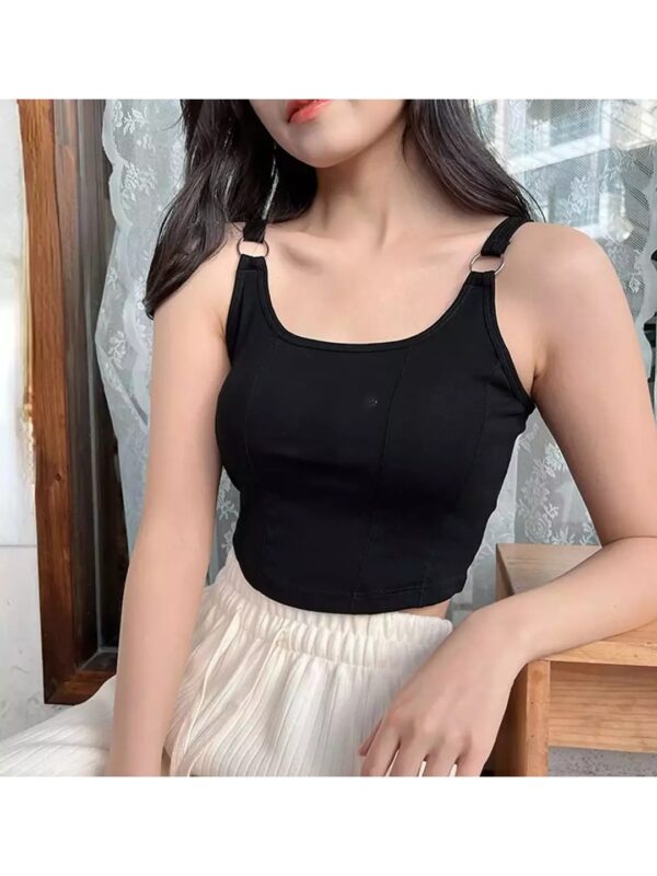 Solid Shoulder Straps Corset Top for Women