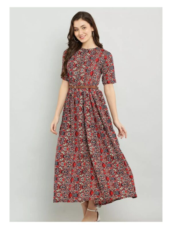 Indian Ethnic Motifs Printed Maxi Dress for Women