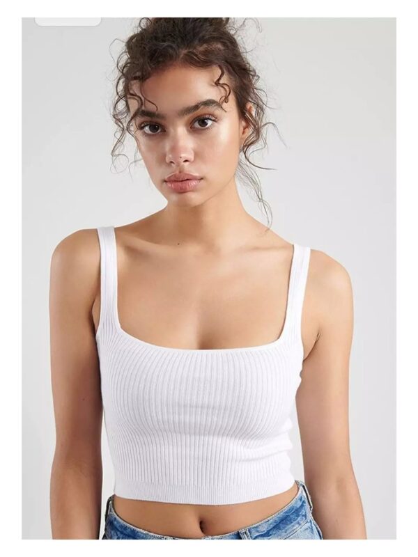 Solid White Tank Top for Women
