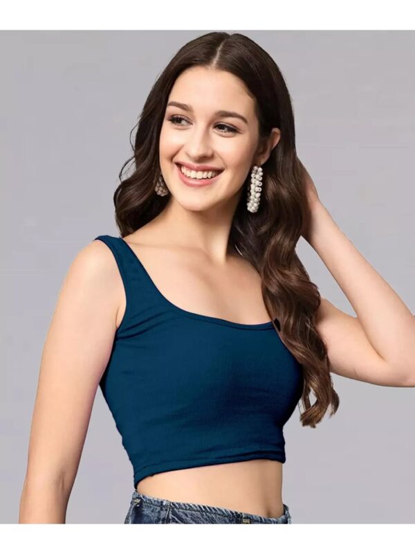 Solid Navy Blue Tank Top for Women