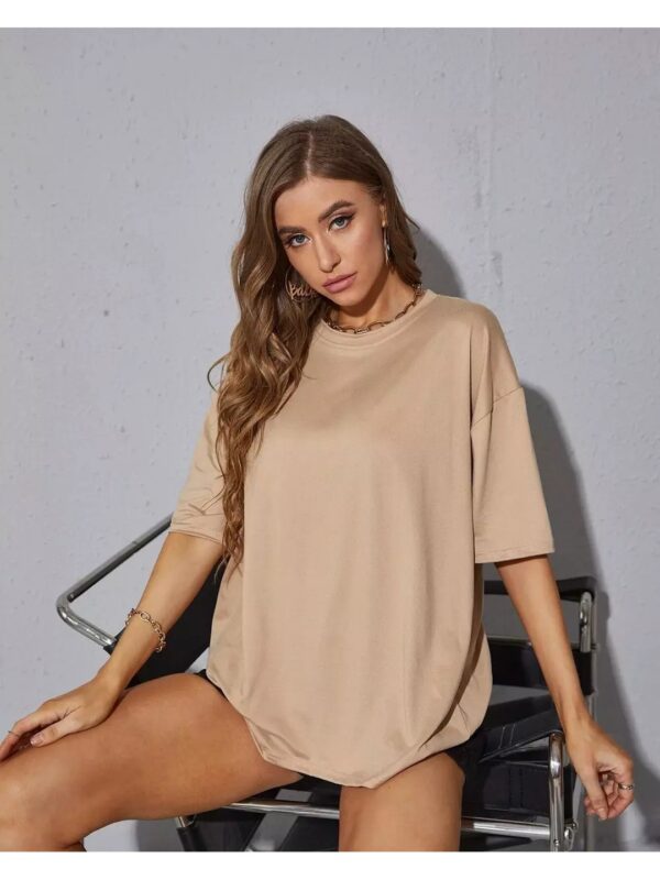 Solid Oversized Cotton Top for Women