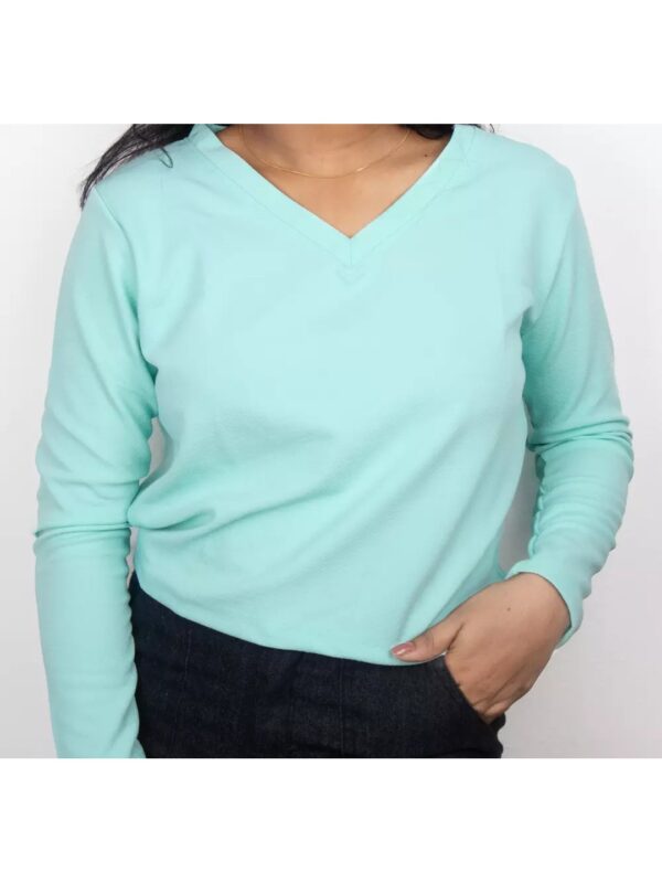 Solid V-neck Top for Women