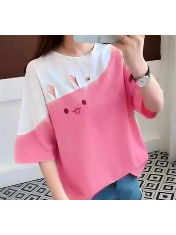 Bunny Printed Oversized Top for Women