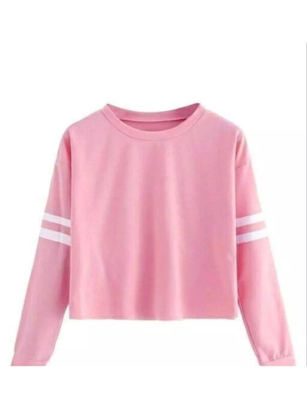 Solid Long Sleeve Crop Top for Women