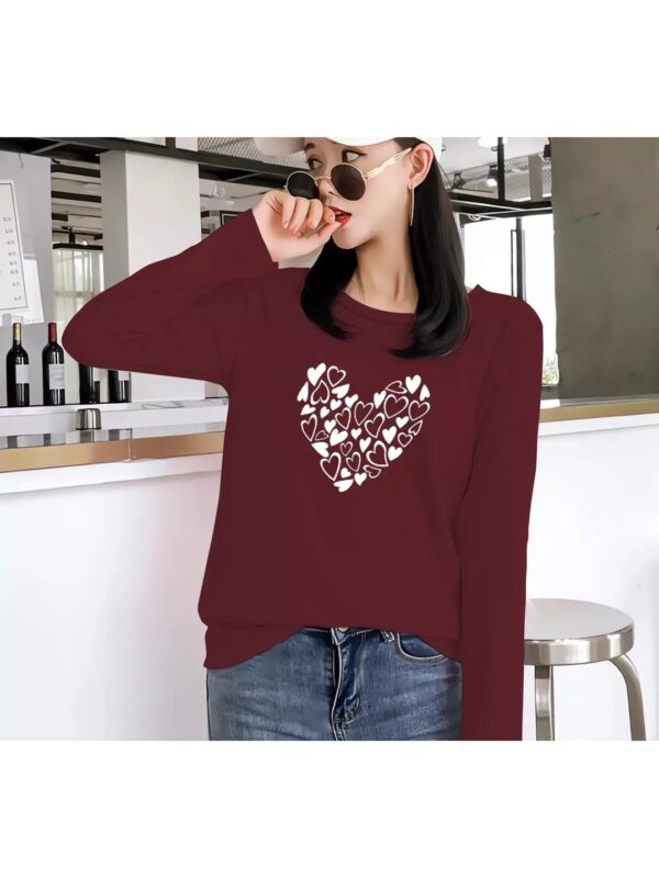 Oversized Heart Printed Top for Women