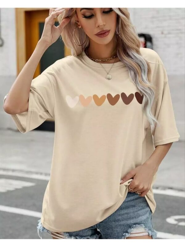 Heart Shades Printed Oversized Top for Women