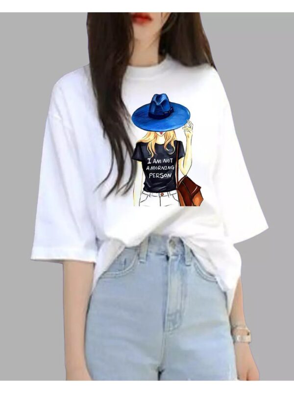 Cap Girl Printed Oversized Top for Women