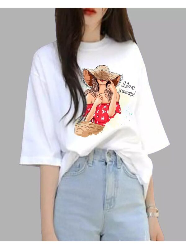 Vacation Girl Oversized Printed Top for Women