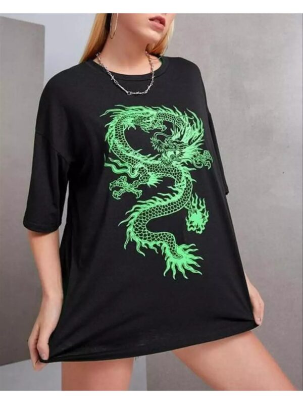 Dragon Printed Oversized T-shirt for Women