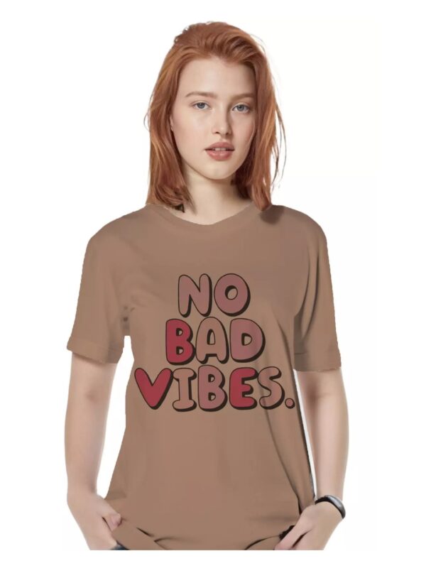 No Bad Vibes Typography Oversized T-shirt for Women