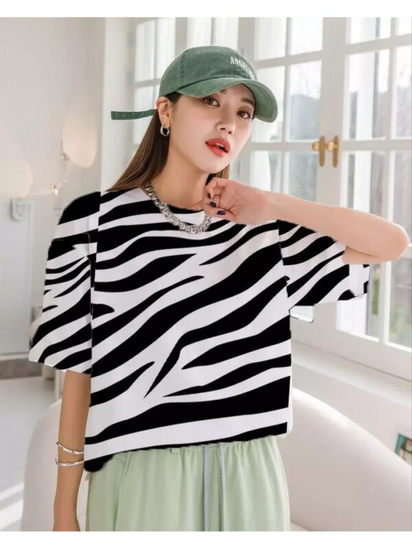 Zebra Printed Oversized T-shirt for Women
