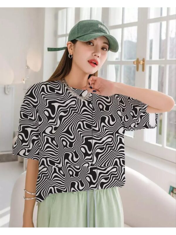 Abstract Print Boxy T-shirt for Women