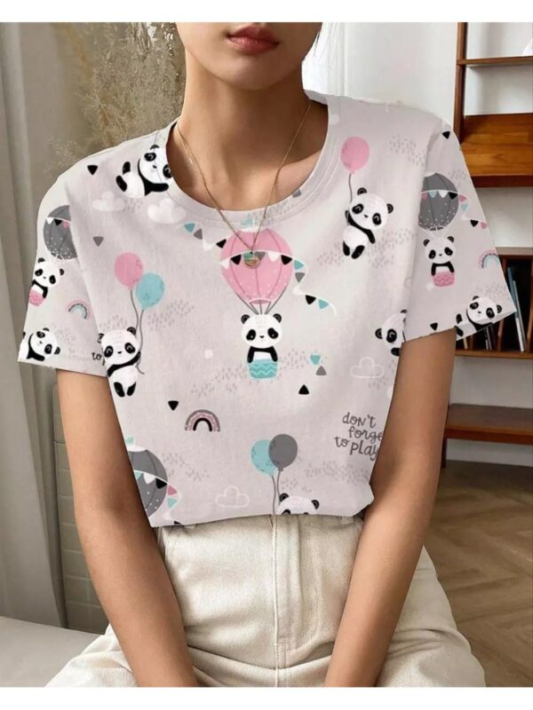 Party Panda Printed Oversized T-shirt for Women