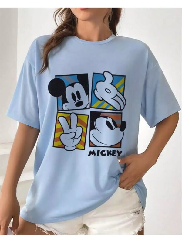 Mickey Mouse Printed Oversized T-shirt for Women
