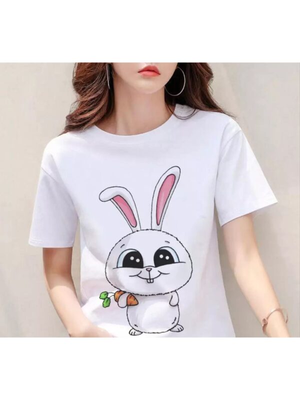 Snowball Character Printed Oversized T-shirt for Women