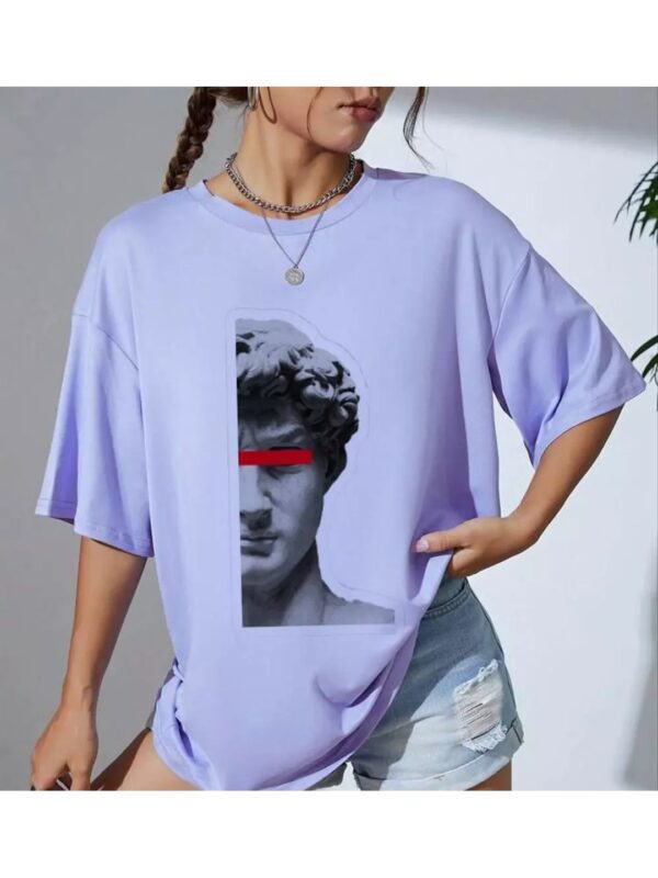 David Sculpture Printed Oversized T-shirt for Women