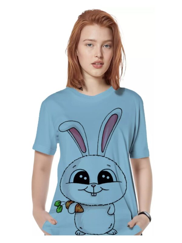 Snowball Character Printed Oversized T-shirt for Women