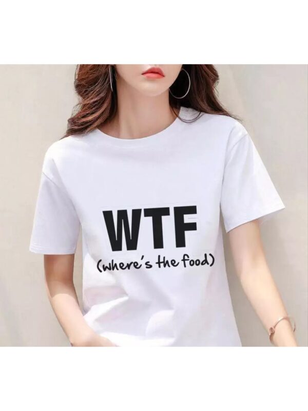 WTF Where's The Food Typography Oversized T-shirt for Women