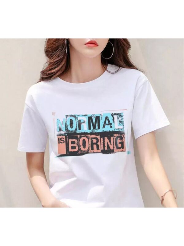 Normal is Boring Printed Oversized T-shirt for Women
