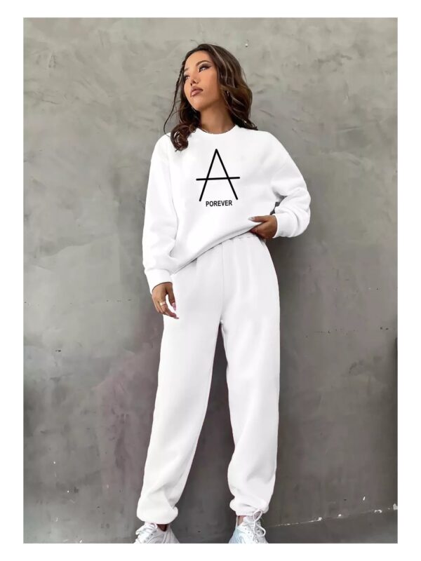 Chic Minimal Printed Co-ord Set with Sweatpants for Women