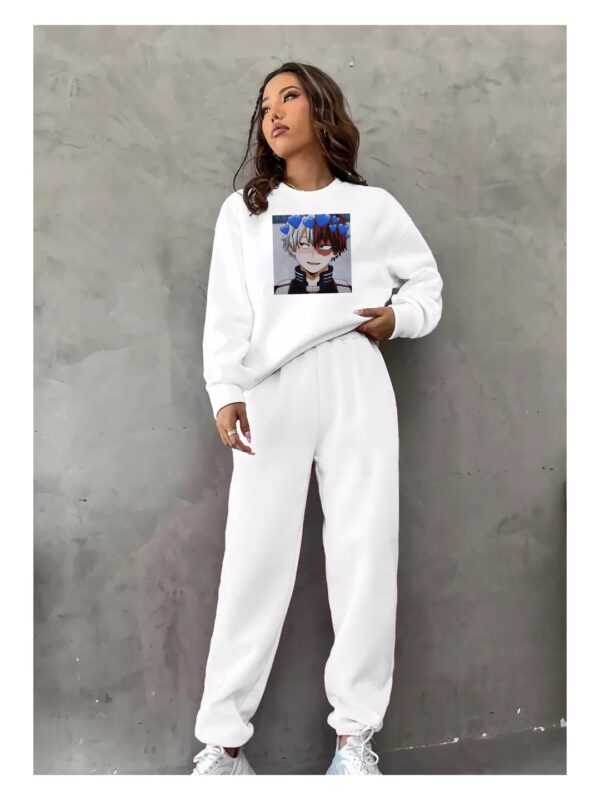 Chic Anime Printed Co-ord Set with Sweatpants for Women