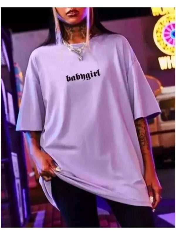 Baby Girl Typography Oversized T-shirt for Women