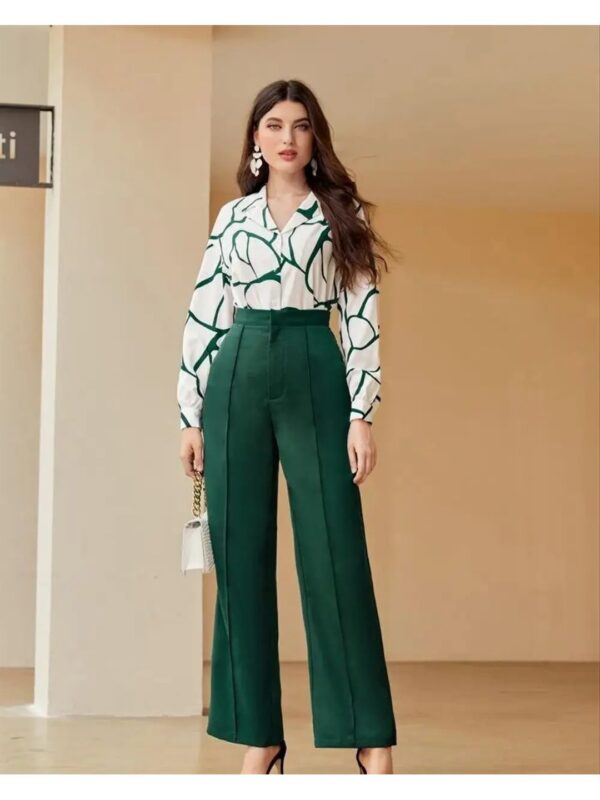 Shirt Style Printed Jumpsuit for Women
