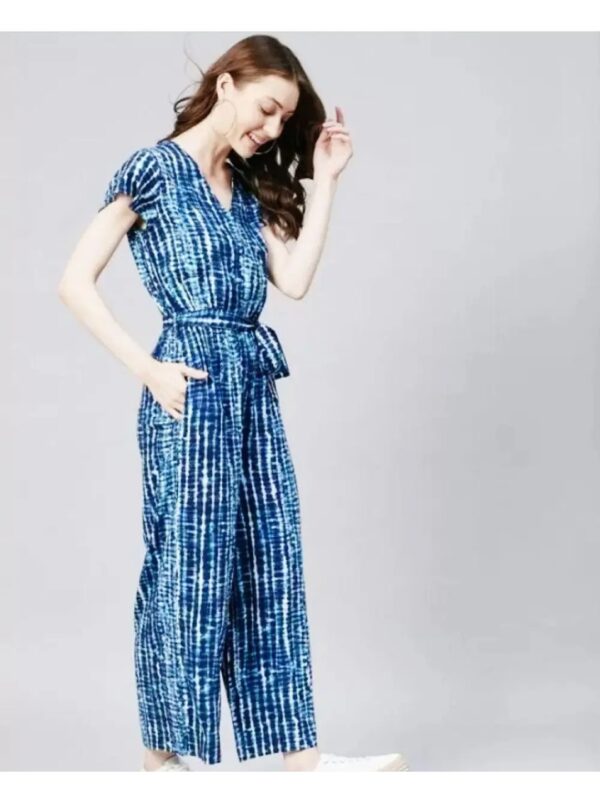 Blue Tie-Dye Jumpsuit for Women