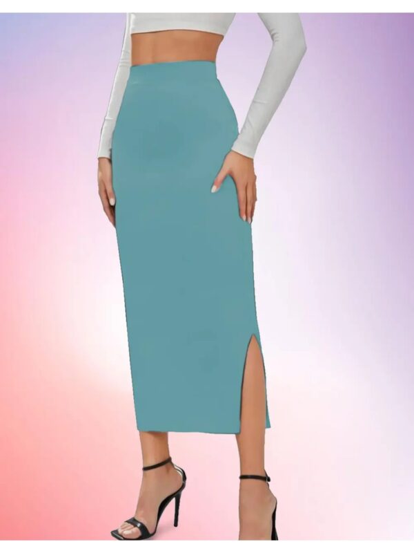 Solid Slit Bodycon Midi Skirt for Women