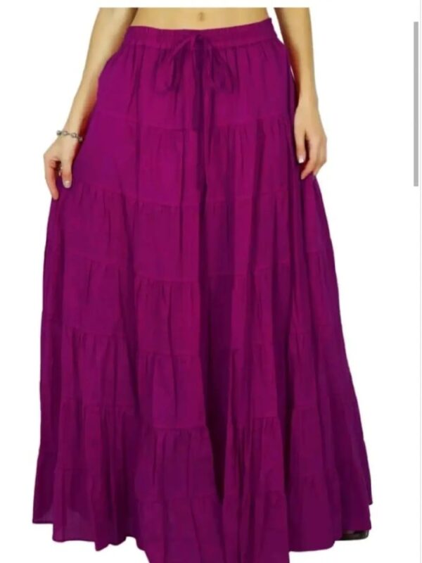 Solid High-Waisted Tiered Maxi Skirt for Women