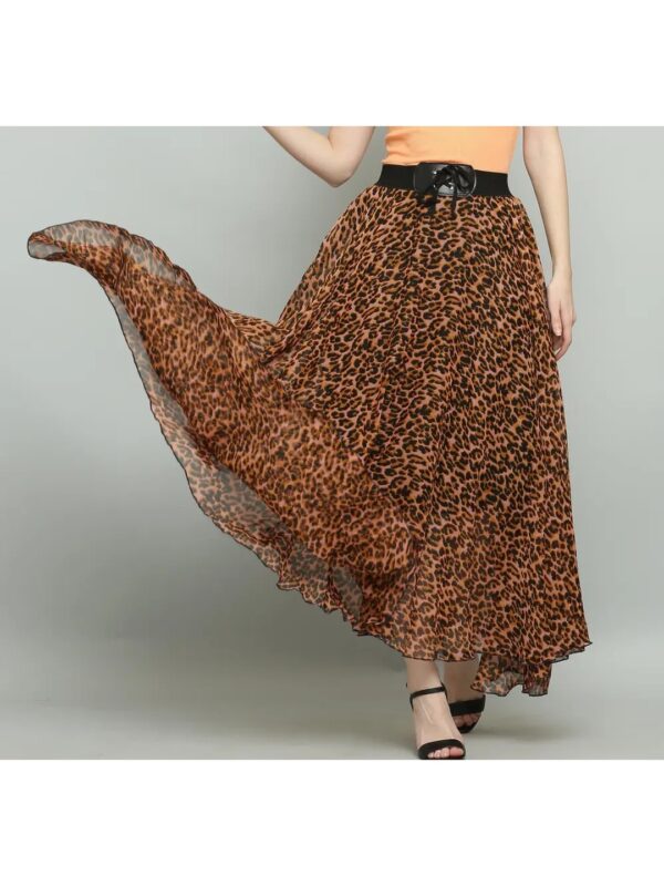 Cheetah Printed Georgette Maxi Skirt for Women