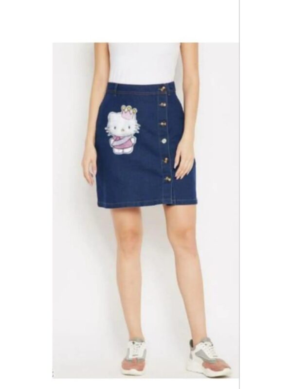 Hello Kitty Printed Mini Denim Skirt for Women