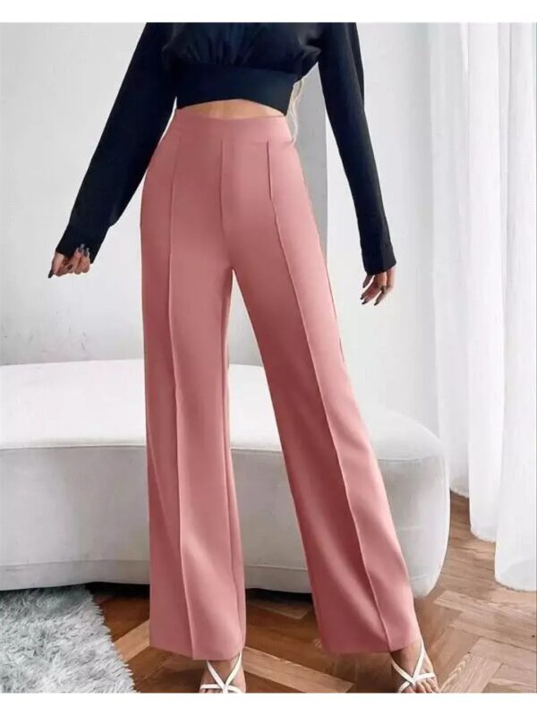 Solid Korean Straight Trousers for Women