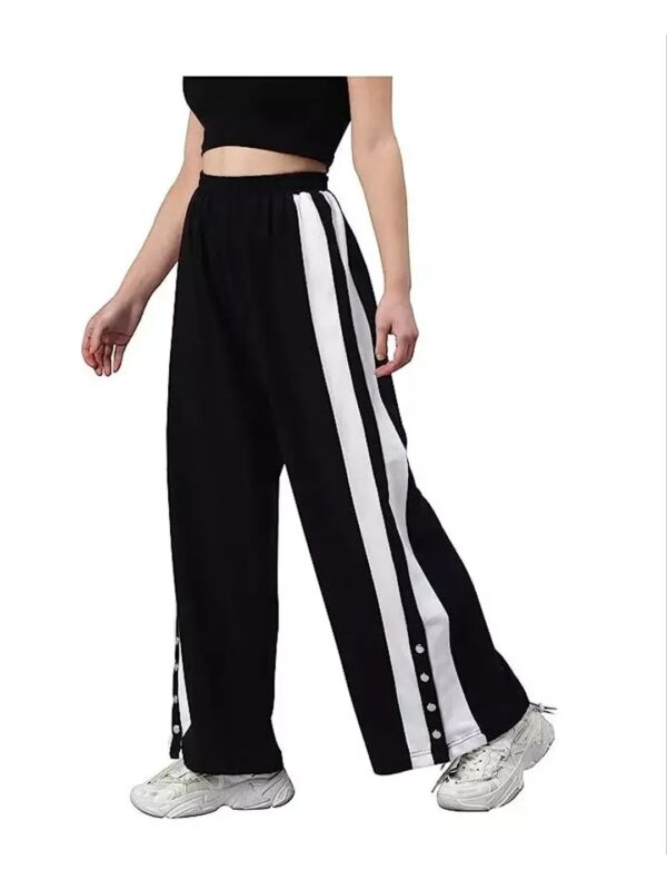 Striped Flare Black Trousers for Women