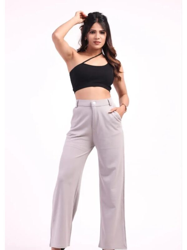 Solid Korean Straight Trousers for Women