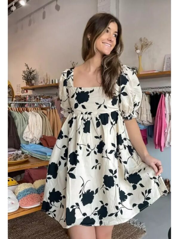 Floral Regency Styled Mini Dress for Women