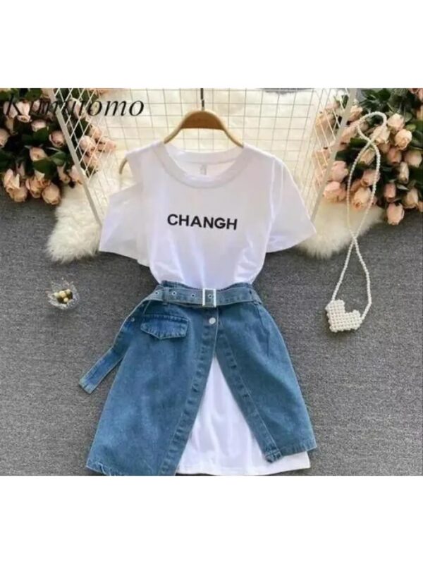 T-shirt Mini Denim Dress for Women