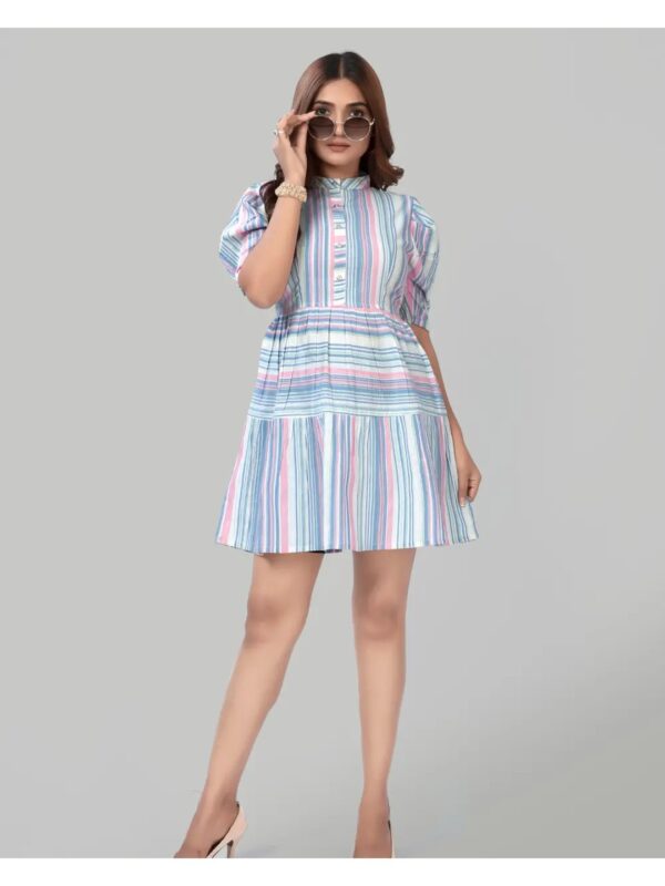 Striped Multicolour Shift Dress for Women