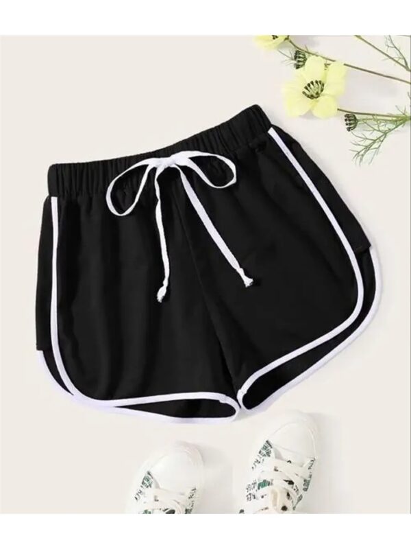 Solid Shorts with Drawstring Waist for Women