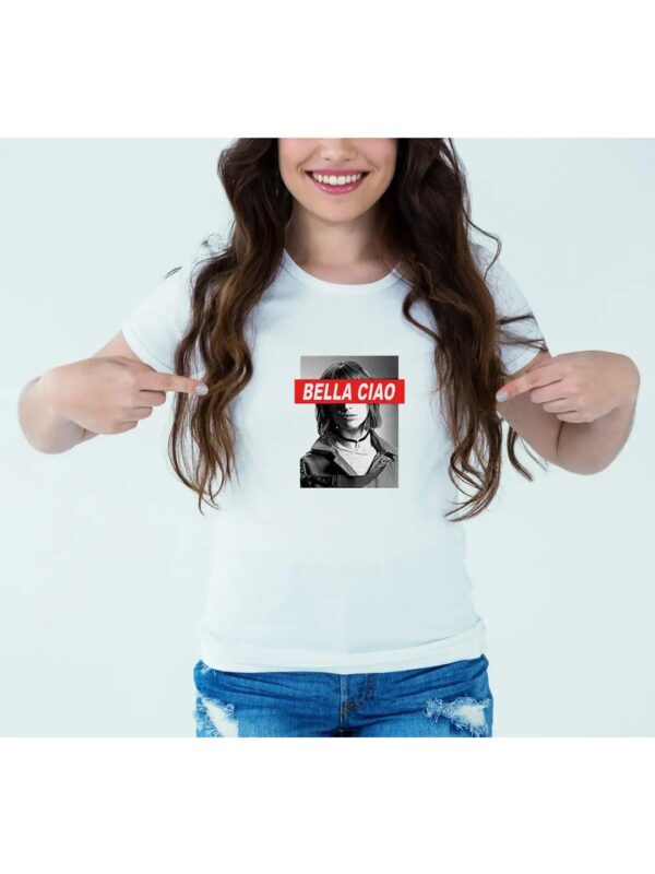 Bella Ciao Printed White T-shirt for Women