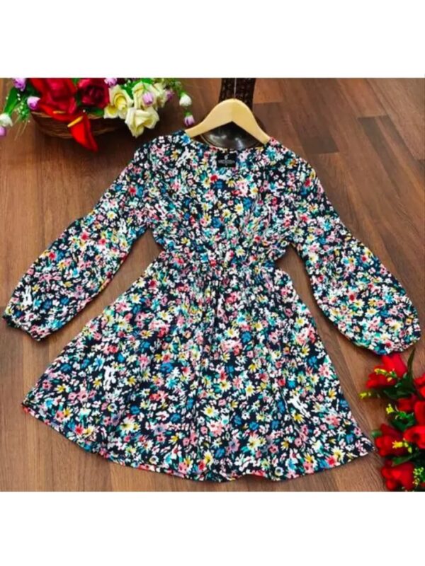 Floral Multicolour Tie-Up Midi Dress for Women