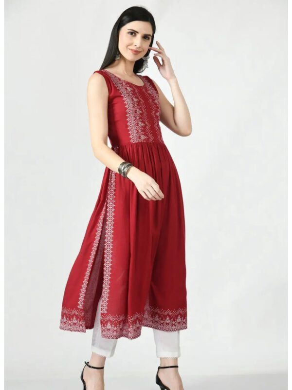 Ethnic Motifs Printed Naira Cut Kurti for Women