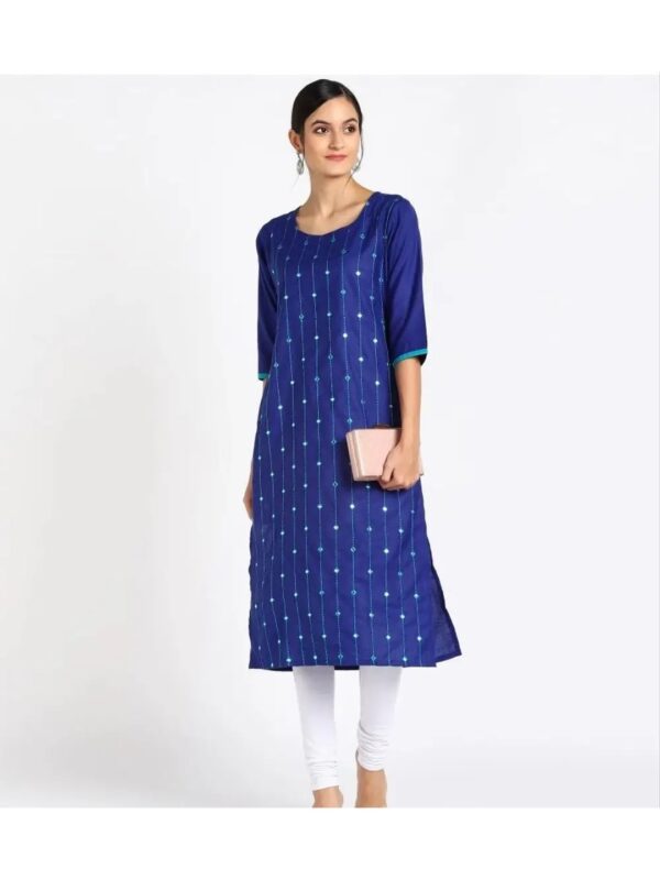 Solid Sequin Straight Kurta for Women