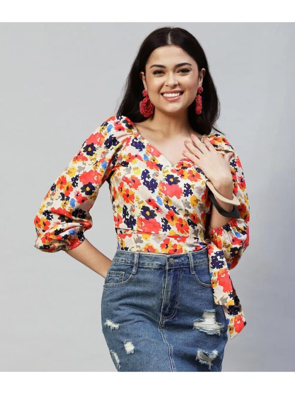 Selvia Floral Wrap Top for Women