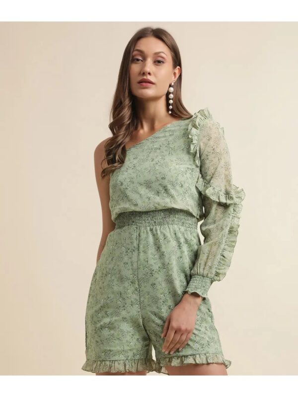 Selvia Floral One Shoulder Playsuit for Women