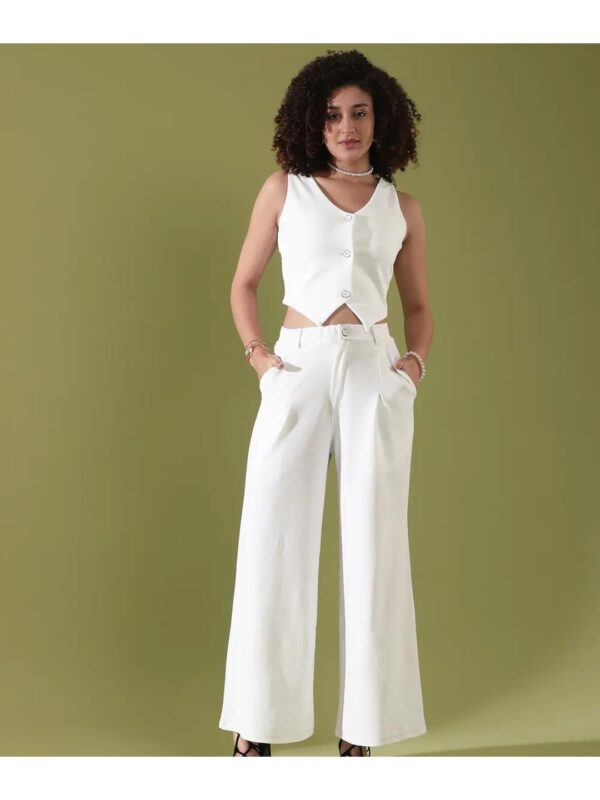 Selvia White Vest Co-ord Set for Women
