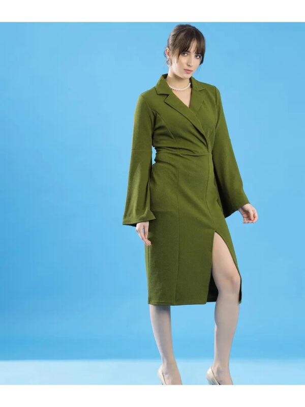 Selvia Solid Midi Blazer Dress for Women